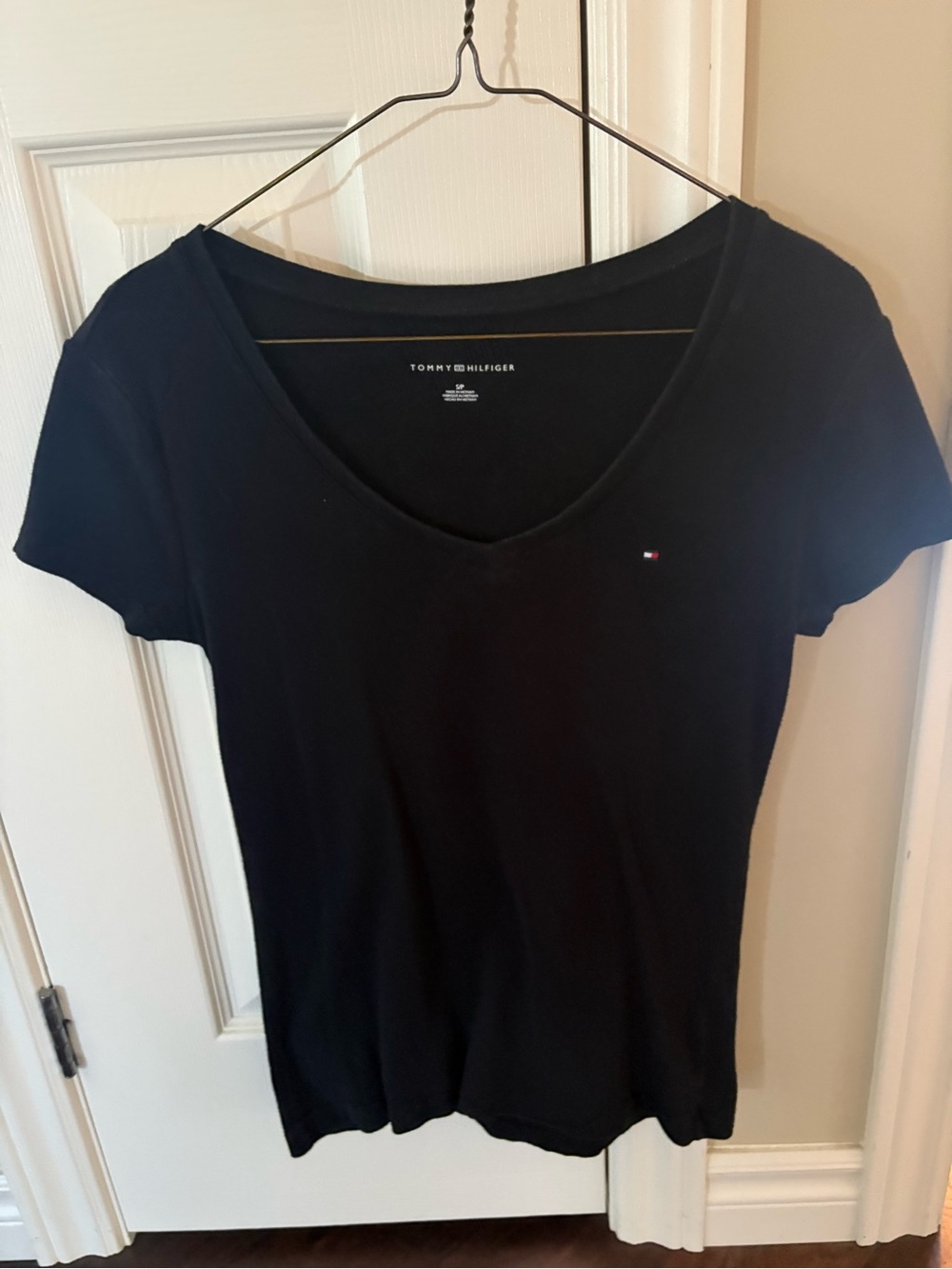 Tommy Hilfiger Black Scoop Neck Short Sleeve Tee